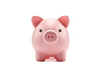 Obraz premium Pink Piglet Perched on Pure White Surface.