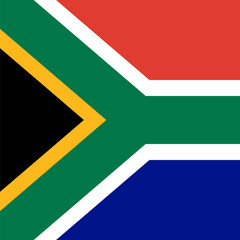 South Africa flag - solid flat vector square with sharp corners.