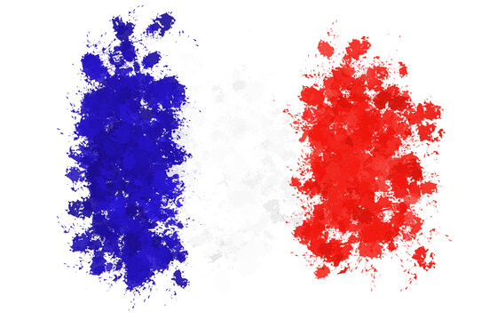 french flag with paint splashes