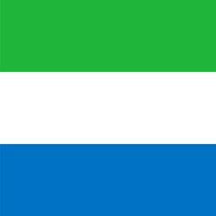 Sierra Leone flag - solid flat vector square with sharp corners.