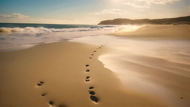 Footprints on the Sandy Beach