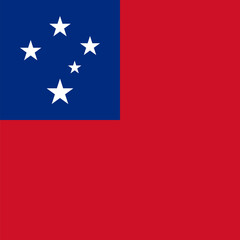 Samoa flag - solid flat vector square with sharp corners. - 765065599