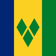 Saint Vincent and the Grenadines flag - solid flat vector square with sharp corners.