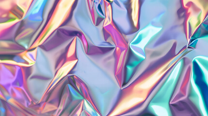 Gradient Abstract. Holographic Rainbow Foil with Light Metal Pastel Pattern. Iridescent Foil Effect Texture. Abstract background with waves