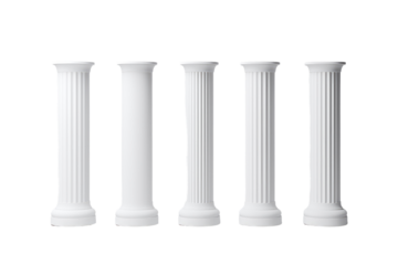Ethereal Dance: Four White Pillars.