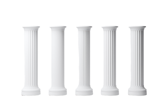 Ethereal Dance: Four White Pillars.