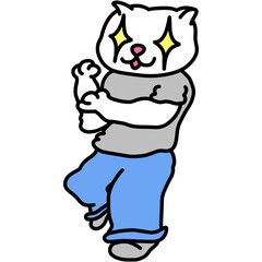 Cat worker character more energy stickers more energy more foot works pop cat pop art culture