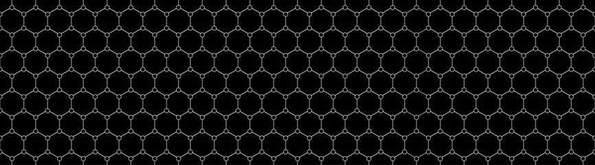 Abstract seamless background with hexagons Monochrome black and white hexagon polygonal pattern background vector. seamless bright white abstract honeycomb background. Stylish texture. Polygonal grid 