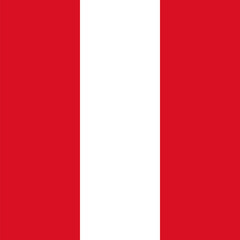 Peru flag - solid flat vector square with sharp corners. - obrazy, fototapety, plakaty