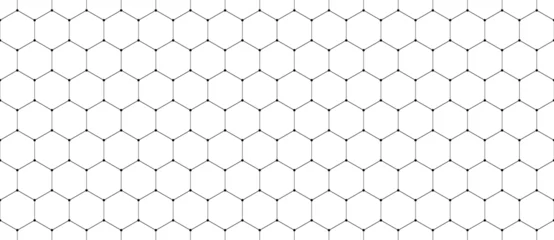Foto auf Acrylglas Background with hexagons. Abstract pattern black white texture backdrop. Hexagon abstract surface. Polygon seamless pattern with monochrome hexagon paper texture and futuristic business. Vector eps 10 © SappiStudio