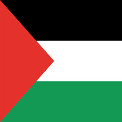 Palestine flag - solid flat vector square with sharp corners.