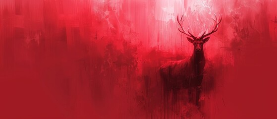  A deer in a red room, illuminated by red light