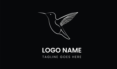 bird, humming bird, wings, pick, logo, logo mark, line, line logo, 