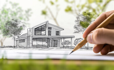 Sketching Dreams: Architect Presents Hand-Drawn Barn House Concept - 765067780