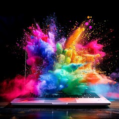 colour splash from laptop screen