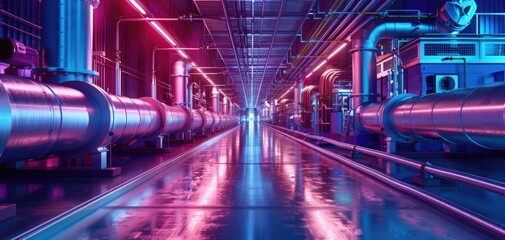 Compressed air energy storage facilities, solid color background