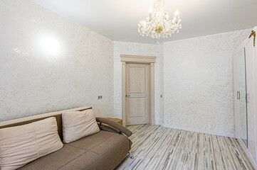 standard interior apartment. living room with sofa