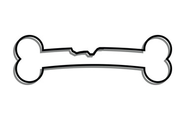 Cracked bone icon. Outline cracked bone vector icon for web design isolated on white background 2 3 9