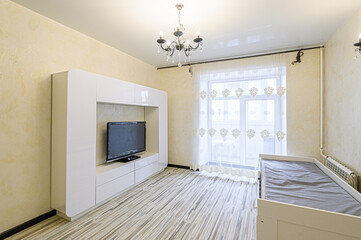 standard interior apartment. living room with sofa