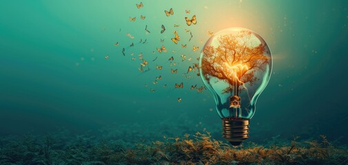 Reduction of energy consumption in public and private sectors, solid color background