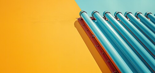 Solar thermal collectors for industrial heat, solid color background