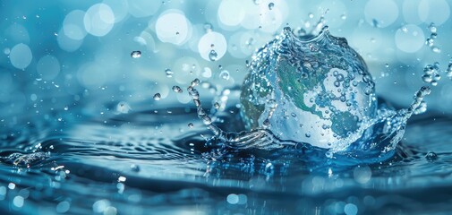 Global initiatives for clean water accessibility and management, solid color background