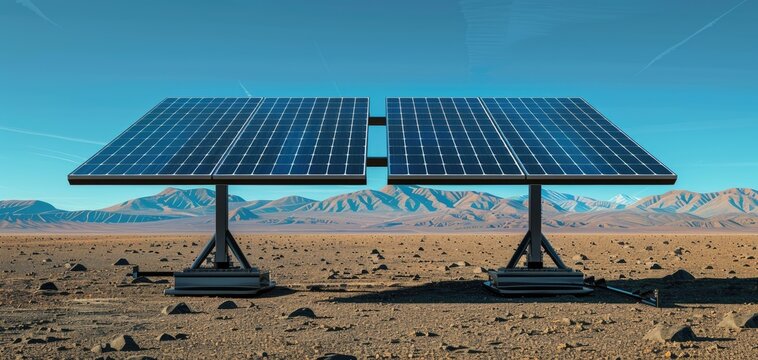 Dual-axis solar tracking systems, solid color background