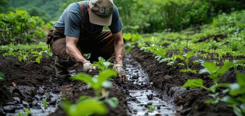 Soil regeneration projects using biochar and compost. Land restoration technique