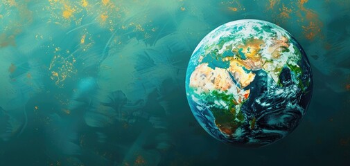 Naklejka premium Collaborative international research on climate mitigation technologies, solid color background