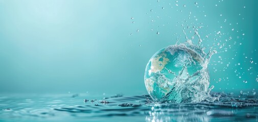 Global initiatives for clean water accessibility and management, solid color background