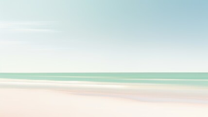 Naklejka premium Clear blue sky sunset with glowing orange teal color horizon on calm ocean seascape background. Picturesque generative ai