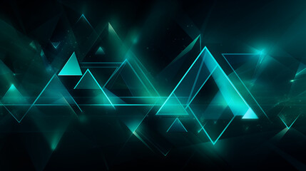 Abstract technological background with turquoise triangles. Virtual reality concept. Suitable for...