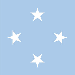 Federated States of Micronesia flag - solid flat vector square with sharp corners. - obrazy, fototapety, plakaty