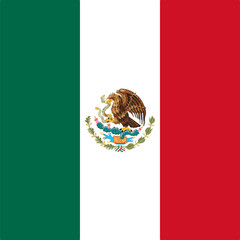 Mexico flag - solid flat vector square with sharp corners. - 765070597
