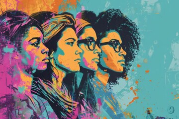 Courageous women united in the fight for equality, empowerment, and justice, portrayed in a powerful concept illustration for International Women's Day