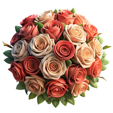 Beautiful flower bouquet with different cute flowers 3d