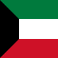 Kuwait flag - solid flat vector square with sharp corners.
