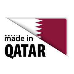 Made in Qatar graphic and label.