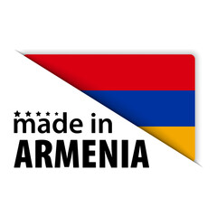 Fototapeta premium Made in Armenia graphic and label.