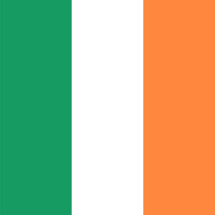 Naklejka premium Ireland flag - solid flat vector square with sharp corners.