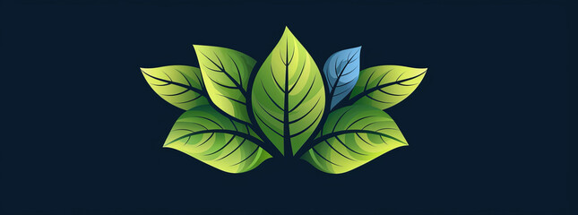 Elegant green plant logo design, minimalist and stylish.generative ai - obrazy, fototapety, plakaty