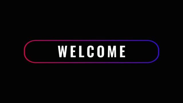 Welcome Text Animation with Gradient Strokes to Open Video Projects in 4K High Resolution