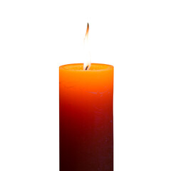 Candle burning with flame in PNG isolated on transparent background