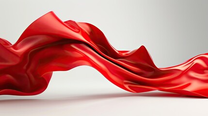 Falling Red Fabric. Generative AI