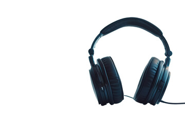 Fototapeta na wymiar Headphones are black, transparent insulated background.