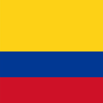 Colombia flag - solid flat vector square with sharp corners.