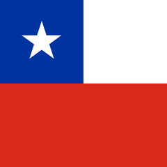 Chile flag - solid flat vector square with sharp corners.