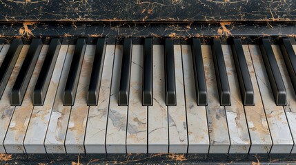 Piano keys on clear background. Generative AI