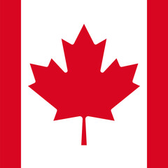 Canada flag - solid flat vector square with sharp corners.