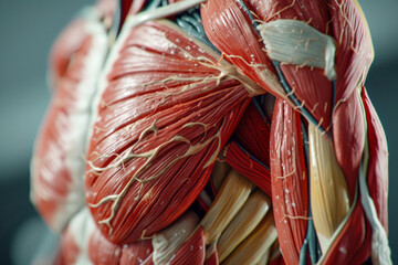 Detailed and intricate abstract model showing human muscles close up

